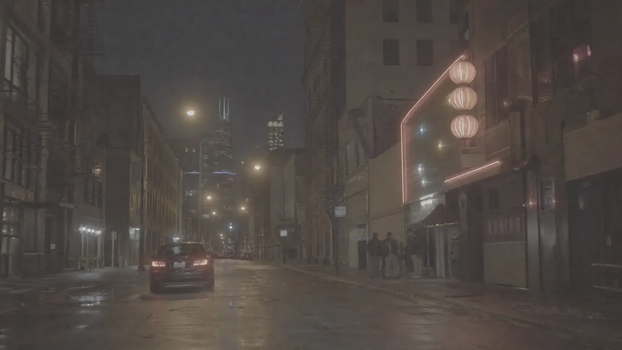赛博朋克调色前的灰平原始夜景素材